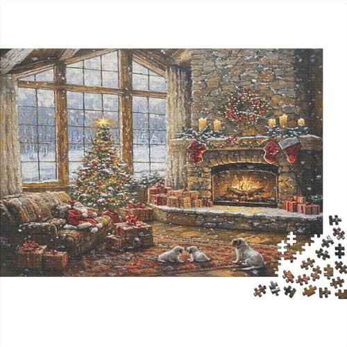 1000 Stück Holzstück Herausforderung Spielzeug|Weihnachtsmotiv, Weihnachtsbaum Familienspaß Unmögliches Puzzle Heimdekoration Puzzle Für Erwachsene 1000pcs (75x50cm) von ChengzeTCo