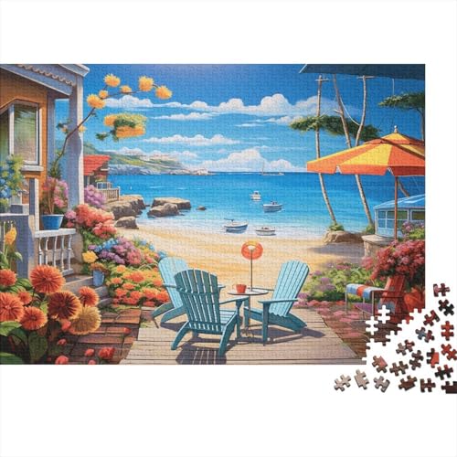 Blick auf das Mittelmeer 1000 Teile,Impossible Puzzle,Geschicklichkeitsspiel Für Die Ganze Familie, Erwachsenen Puzzlespiel Puzzel 1000pcs (75x50cm) von ChengzeTCo