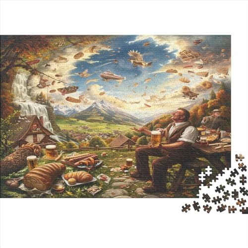 Camping im Freien Puzzle Farbenfrohes 500 Teile Impossible Puzzle Herausforderndes Puzzle Rahmen Puzzle Puzzle-Geschenk Komfort und Entspannung Erwachsene-Puzzle 500pcs (52x38cm) von ChengzeTCo