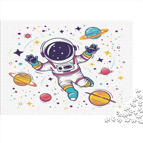 Cartoon Astronaut 1000 Teile Puzzle, Puzzles Für Erwachsene, 1000 Teile Puzzlespiel Für Jugendliche & Erwachsene Puzzlespiel Puzzel 1000pcs (75x50cm) von ChengzeTCo