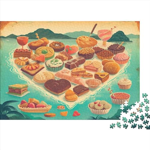 Delicious Desserts Puzzle Farbenfrohes 300 Teile Impossible Puzzle Schwieriges Puzzle Rahmen Puzzle Puzzle-Geschenk Für Die Ganze Familie 300pcs (40x28cm) von ChengzeTCo