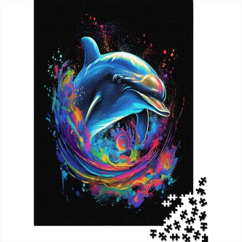 Delphin 1000 Teile Puzzle Für Erwachsene, Hochwertige Recycelbare MateriAußerirdische Und Druck Puzzlespiel, Familienspiel, Geschenk Für Liebhaber Oder Freunde Puzzel 1000pcs (75x50cm) von ChengzeTCo