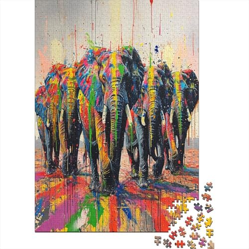 Elefant Puzzle 1000 Teile Für Erwachsene Und Kinder Ab 14 Jahrenfür Stressabbauer Puzzlespiel Erwachsenen Puzzlespiel Puzzel 1000pcs (75x50cm) von ChengzeTCo