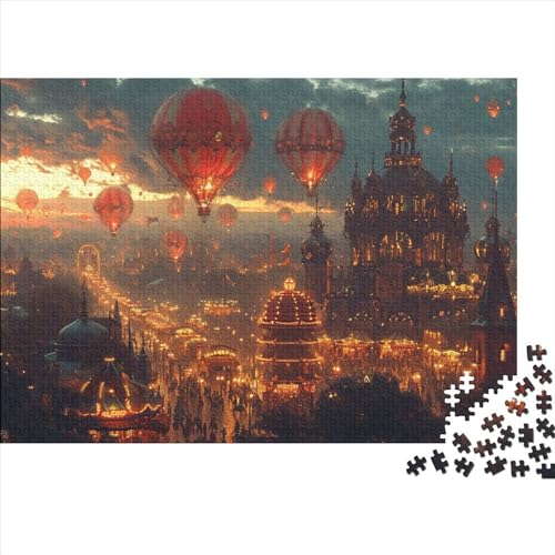 Heißluftballon Puzzle Farbenfrohes 1000 Teile Impossible Puzzle Herausforderung Puzzle Rahmen Puzzle Lernspiel Geschenk fantastisch Für Die Ganze Familie von ChengzeTCo