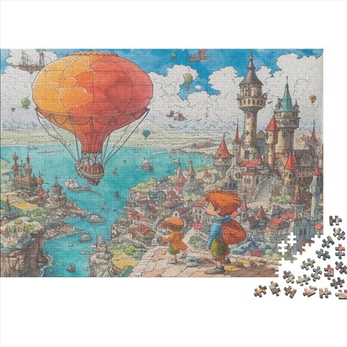 Heißluftballon Puzzle Farbenfrohes 300 Teile Impossible Puzzle Herausforderung Puzzle Rahmen Puzzle Lernspiel Geschenk fantastisch Für Die Ganze Familie von ChengzeTCo