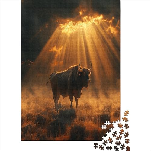 Hochlandrinder 1000 Stück Puzzles Für Erwachsene Teenager Stress Abbauen Familien-Puzzlespiel Mit Poster in 1000-teiliges Puzzle Kinder Lernspiel Spielzeug Geschenk Puzzel 1000pcs (75x50cm) von ChengzeTCo