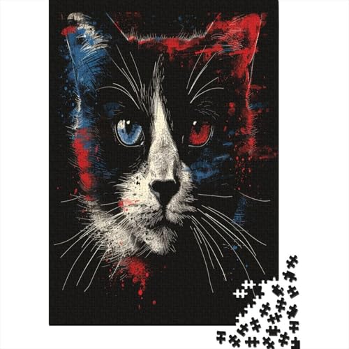 Kat Puzzle 1000 Teile Puzzles Für Erwachsene Lernspiel Herausforderungsspielzeug 1000-teilige Puzzlespiel Für Erwachsene Kinder Puzzel 1000pcs (75x50cm) von ChengzeTCo