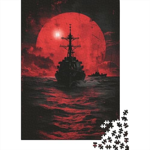 Kriegsschiff Puzzlespiel 1000 Teile Erwachsene -Puzzle 1000 Stück Spiel Puzzles Für Erwachsene Kinder Puzzle Erwachsenen Puzzlespiel Puzzel 1000pcs (75x50cm) von ChengzeTCo