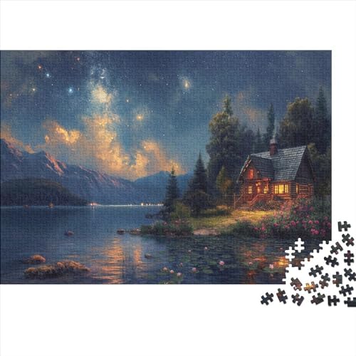 Lakeside Lodge Puzzle Farbenfrohes 300 Teile Impossible Puzzle Schwieriges Puzzle Lustiges Kunstpuzzle Lernspiel Geschenk Hübsche Hütte Für Erwachsene Teenager von ChengzeTCo