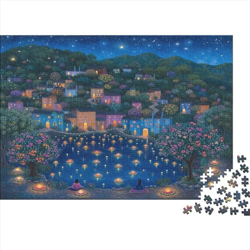 Lakeside Lodge Puzzle Farbenfrohes 300 Teile Impossible Puzzle Schwieriges Puzzle Rahmen Puzzle Geschicklichkeitsspiel Hübsche Hütte Für Erwachsene Teenager von ChengzeTCo