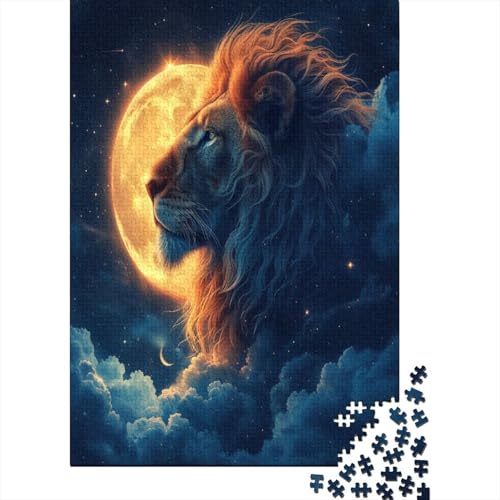 Löwe 1000 Teile,Impossible Puzzle,GesKükenlichkeitsspiel Für Die Ganze Familie, Erwachsenen Puzzlespiel Puzzel 1000pcs (75x50cm) von ChengzeTCo