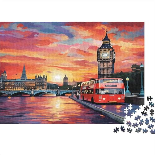 London Cityscape Puzzle Farbenfrohes 500 Teile Impossible Puzzle Schwieriges Puzzle Lustiges Kunstpuzzle Geschicklichkeitsspiel Für Die Ganze Familie von ChengzeTCo