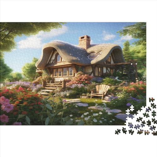 Mountain Dorf Cottage Puzzle Farbenfrohes 500 Teile Impossible Puzzle Herausforderndes Puzzle Lustiges Kunstpuzzle Lernspiel Geschenk Für Die Ganze Familie von ChengzeTCo