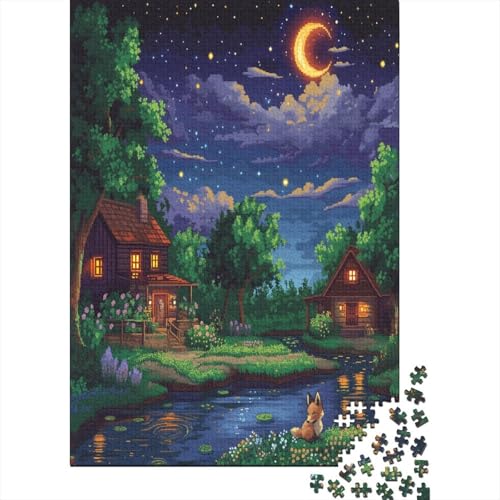 Nachtansicht 1000 Stück Puzzles Für Erwachsene Teenager Stress Abbauen Familien-Puzzlespiel Mit Poster in 1000-teiliges Puzzle Kinder Lernspiel Spielzeug Geschenk Puzzel 1000pcs (75x50cm) von ChengzeTCo