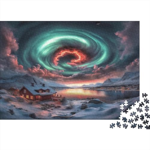 Nordlichter 1000 Stück Puzzles Für Erwachsene Teenager Stress Abbauen Familien-Puzzlespiel 1000-teiliges Puzzle Kinder Lernspiel Spielzeug Geschenk Puzzel 1000pcs (75x50cm) von ChengzeTCo