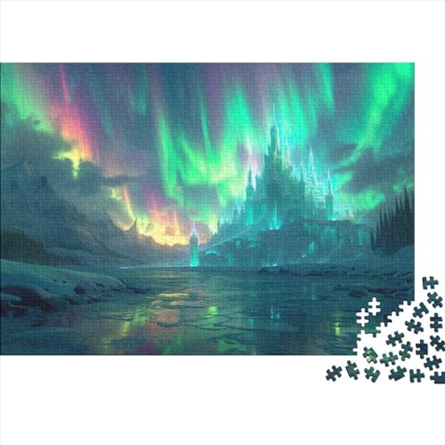 Norwegische Aurora Puzzle Farbenfrohes 1000 Teile Impossible Puzzle Schwieriges Puzzle Lustiges Kunstpuzzle Geschicklichkeitsspiel Für Erwachsene Teenager 1000pcs (75x50cm) von ChengzeTCo