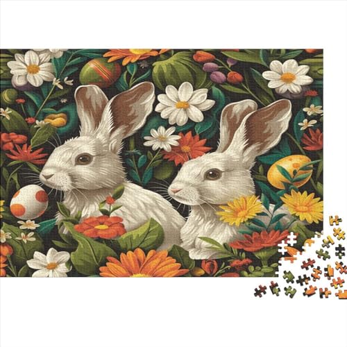 Osterhase Hölzerne Puzzles 300 Teile Toys Puzzles Ostereier Herausforderndes Spiel Tolles Geschenk Für Erwachsene Einzigartig Ostern Geschenke 300pcs (40x28cm) von ChengzeTCo