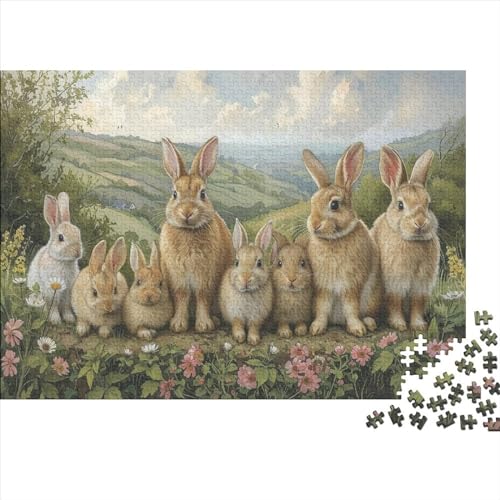 Osterhase Hölzerne Puzzles 500 Teile Toys Puzzles Ostereier Herausforderndes Spiel Für Die Ganze Familie Ideal Als Ostern Geschenke 500pcs (52x38cm) von ChengzeTCo