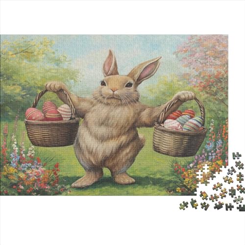 Osterhase Hölzerne Puzzles 500 Teile Toys Puzzles Ostereier Herausforderndes Spiel Tolles Geschenk Für Erwachsene Ideal Als Ostern Geschenke 500pcs (52x38cm) von ChengzeTCo