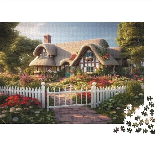 Rustic Cottage Puzzle Farbenfrohes 500 Teile Impossible Puzzle Herausforderndes Puzzle Rahmen Puzzle Lernspiel Geschenk Für Die Ganze Familie von ChengzeTCo