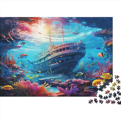 Seabed A School of Fish Puzzle Farbenfrohes 500 Teile Impossible Puzzle Schwieriges Puzzle Rahmen Puzzle Puzzle-Geschenk Erwachsene-Puzzle von ChengzeTCo