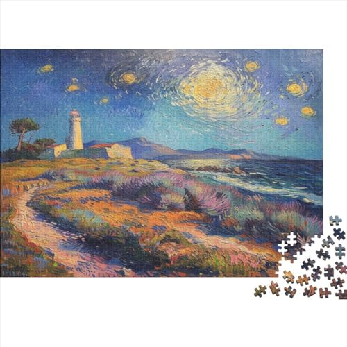 See-Leuchtturm Puzzle Farbenfrohes 500 Teile Impossible Puzzle Herausforderndes Puzzle Lustiges Kunstpuzzle Lernspiel Geschenk Für Die Ganze Familie 500pcs (52x38cm) von ChengzeTCo