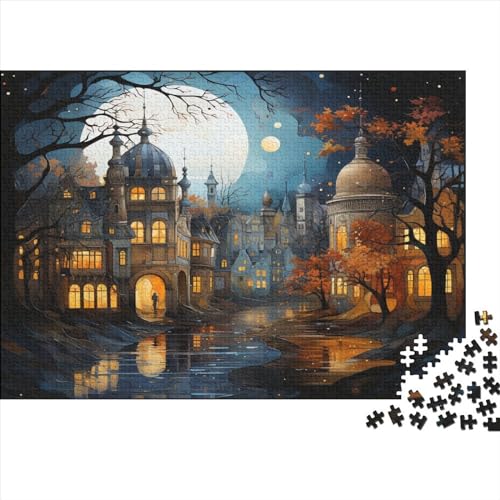 Stadtbild-Architektur Puzzle Farbenfrohes 1000 Teile Impossible Puzzle Schwieriges Puzzle Lustiges Kunstpuzzle Lernspiel Geschenk Erwachsene-Puzzle von ChengzeTCo