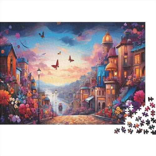 Stadtbild-Architektur Puzzle Farbenfrohes 1000 Teile Impossible Puzzle Schwieriges Puzzle Lustiges Kunstpuzzle Puzzle-Geschenk Für Die Ganze Familie von ChengzeTCo