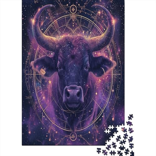 Stier Puzzle 1000 Teile Erwachsene, Puzzlespiel Jigsaw Puzzles Erwachsenen Puzzlespiel Puzzel 1000pcs (75x50cm) von ChengzeTCo