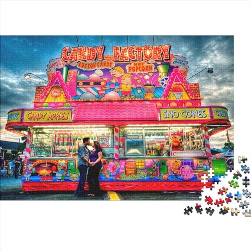 Süßwarengeschäft Puzzle Farbenfrohes 1000 Teile Impossible Puzzle Herausforderndes Puzzle Lustiges Kunstpuzzle Lernspiel Geschenk Für Die Ganze Familie 1000pcs (75x50cm) von ChengzeTCo