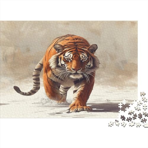 Tiger 1000 Teile Puzzle Für Erwachsene, Hochwertige Recycelbare Materialien Und Druck Puzzlespiel, Familienspiel, Geschenk Für Liebhaber Oder Freunde Puzzel 1000pcs (75x50cm) von ChengzeTCo