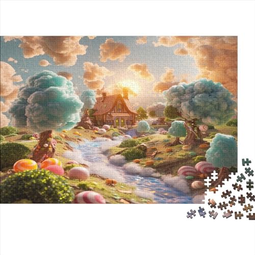 Traumhaus Puzzle Farbenfrohes 1000 Teile Impossible Puzzle Schwieriges Puzzle Lustiges Kunstpuzzle Lernspiel Geschenk Für Erwachsene Teenager 1000pcs (75x50cm) von ChengzeTCo