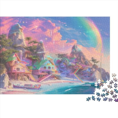 Traumhaus Puzzle Farbenfrohes 300 Teile Impossible Puzzle Herausforderndes Puzzle Lustiges Kunstpuzzle Puzzle-Geschenk Erwachsene-Puzzle 300pcs (40x28cm) von ChengzeTCo