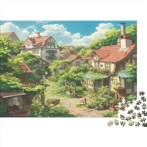 Traumhaus Puzzle Farbenfrohes 300 Teile Impossible Puzzle Schwieriges Puzzle Lustiges Kunstpuzzle Puzzle-Geschenk Für Erwachsene Teenager 300pcs (40x28cm) von ChengzeTCo