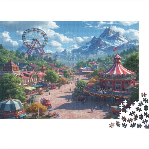 Vergnügungspark Puzzle Farbenfrohes 300 Teile Impossible Puzzle Herausforderndes Puzzle Lustiges Kunstpuzzle Puzzle-Geschenk verträumt Für Die Ganze Familie von ChengzeTCo