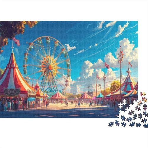 Vergnügungspark Puzzle Farbenfrohes 300 Teile Impossible Puzzle Herausforderung Puzzle Rahmen Puzzle Lernspiel Geschenk verträumt Für Die Ganze Familie von ChengzeTCo