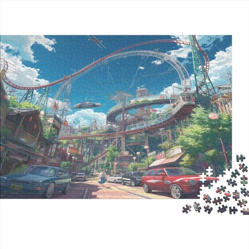 Vergnügungspark Puzzle Farbenfrohes 300 Teile Impossible Puzzle Schwieriges Puzzle Lustiges Kunstpuzzle Puzzle-Geschenk verträumt Erwachsene-Puzzle von ChengzeTCo