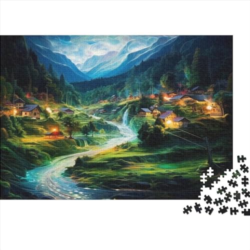 Villages Puzzle Farbenfrohes 500 Teile Impossible Puzzle Herausforderndes Puzzle Lustiges Kunstpuzzle Puzzle-Geschenk Für Erwachsene Teenager von ChengzeTCo