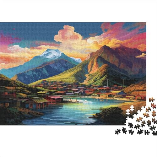 Villages Puzzle Farbenfrohes 500 Teile Impossible Puzzle Schwieriges Puzzle Lustiges Kunstpuzzle Lernspiel Geschenk Für Erwachsene Teenager von ChengzeTCo