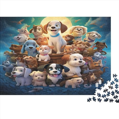 Welpen Puzzle Farbenfrohes 500 Teile Impossible Puzzle Herausforderung Puzzle Lustiges Kunstpuzzle Lernspiel Geschenk Für Erwachsene Teenager von ChengzeTCo