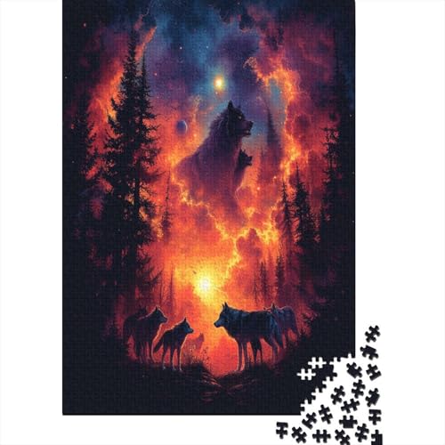 Wolf 1000 Stück Puzzles Für Erwachsene Teenager Stress Abbauen Familien-Puzzlespiel 1000-teiliges Puzzle Kinder Lernspiel Spielzeug Geschenk Puzzel 1000pcs (75x50cm) von ChengzeTCo