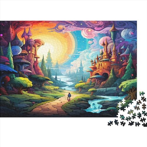 Wunderland Puzzle Farbenfrohes 500 Teile Impossible Puzzle Herausforderndes Puzzle Lustiges Kunstpuzzle Lernspiel Geschenk Für Erwachsene Teenager von ChengzeTCo
