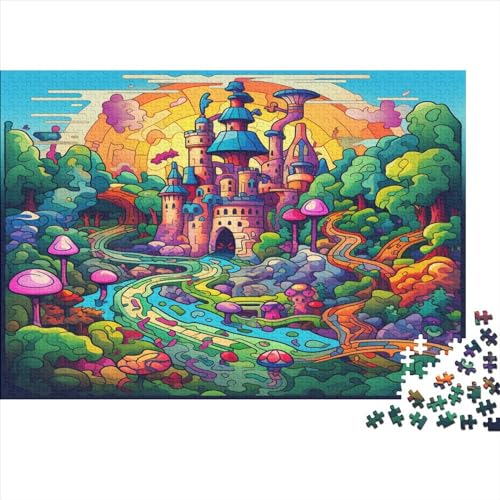 Wunderland Puzzle Farbenfrohes 500 Teile Impossible Puzzle Herausforderndes Puzzle Rahmen Puzzle Puzzle-Geschenk Für Erwachsene Teenager von ChengzeTCo