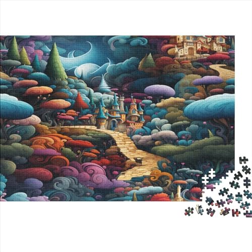 Wunderland Puzzle Farbenfrohes 500 Teile Impossible Puzzle Schwieriges Puzzle Rahmen Puzzle Geschicklichkeitsspiel Für Erwachsene Teenager von ChengzeTCo