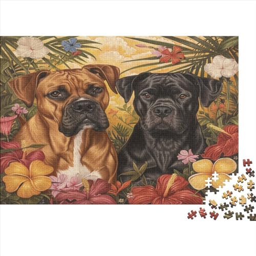 abstrakte Malerei Puzzle Farbenfrohes 300 Teile Impossible Puzzle Herausforderndes Puzzle Rahmen Puzzle Geschicklichkeitsspiel Hund Für Die Ganze Familie von ChengzeTCo