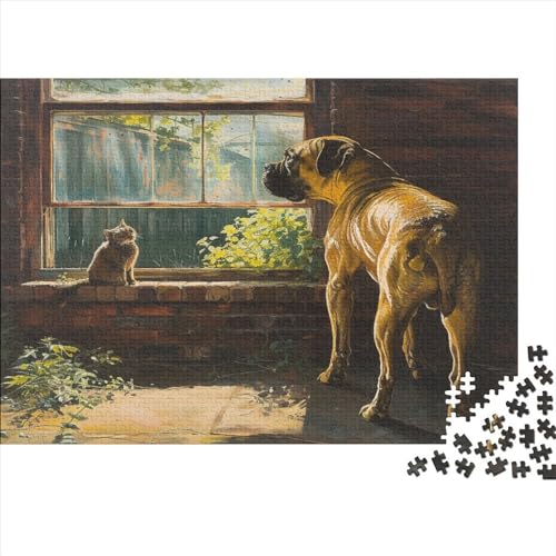 abstrakte Malerei Puzzle Farbenfrohes 300 Teile Impossible Puzzle Herausforderndes Puzzle Rahmen Puzzle Puzzle-Geschenk Hund Für Die Ganze Familie von ChengzeTCo