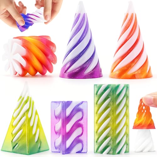 Chennyfun 6 Stück Impossible Cone, 3D-Druck Spiral Cone Fidget Toy, Pyramid Spirale Spielzeug Passthrough Sculpture, 3D Spiralspielzeug für Stressabbau, Funny Passthrough Pyramid Sculpture Chennyfun 6 Stück Impossible Cone, 3D-Druck Spiral Cone Fidget Toy, Pyramid Spirale Spielzeug Passthrough Sculpture, 3D Spiralspielzeug für Stressabbau, Funny Passthrough Pyramid Sculpture von Chennyfun