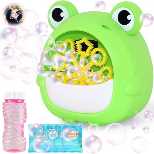 Chennyfun Frosch Automatische Seifenblasenmaschine, Tragbares Blasenmaschine Kleinkind mit Seifenblasenlösung, Frog Seifenblasenspielzeug 2000+ Blasen/Min für Kinder Outdoor Garten Geburtstag Party Chennyfun Frosch Automatische Seifenblasenmaschine, Tragbares Blasenmaschine Kleinkind mit Seifenblasenlösung, Frog Seifenblasenspielzeug 2000+ Blasen/Min für Kinder Outdoor Garten Geburtstag Party von Chennyfun
