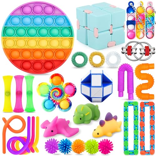 Chennyfun Stressabbau-Spielzeug Set, 30 Pcs Sensory Zappeln Anti Stress Spielzeug- Infinity Cube Sensorisches Spielzeug Set, Fidget Toys Set Für Kinder Und Angst Mit Angstlust, Autismus Und ADHS von Chennyfun