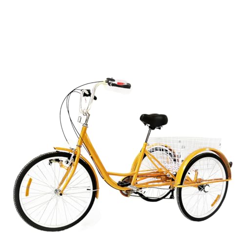 24 Zoll Dreirad Für Erwachsene 6 Gang 3 Räder Fahrrad Seniorenrad Adult Fahrrad Höhenverstellbaren Freizeitfahrrad Erwachsenendreirad Cityräder Bike Tricycle Mit Einkaufskorb Und Lichtern von Chensyo